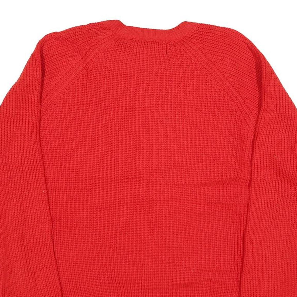 VAN HEUSEN Womens Red Plain Acrylic Crew Neck Basic Knit XL Jumper Soft