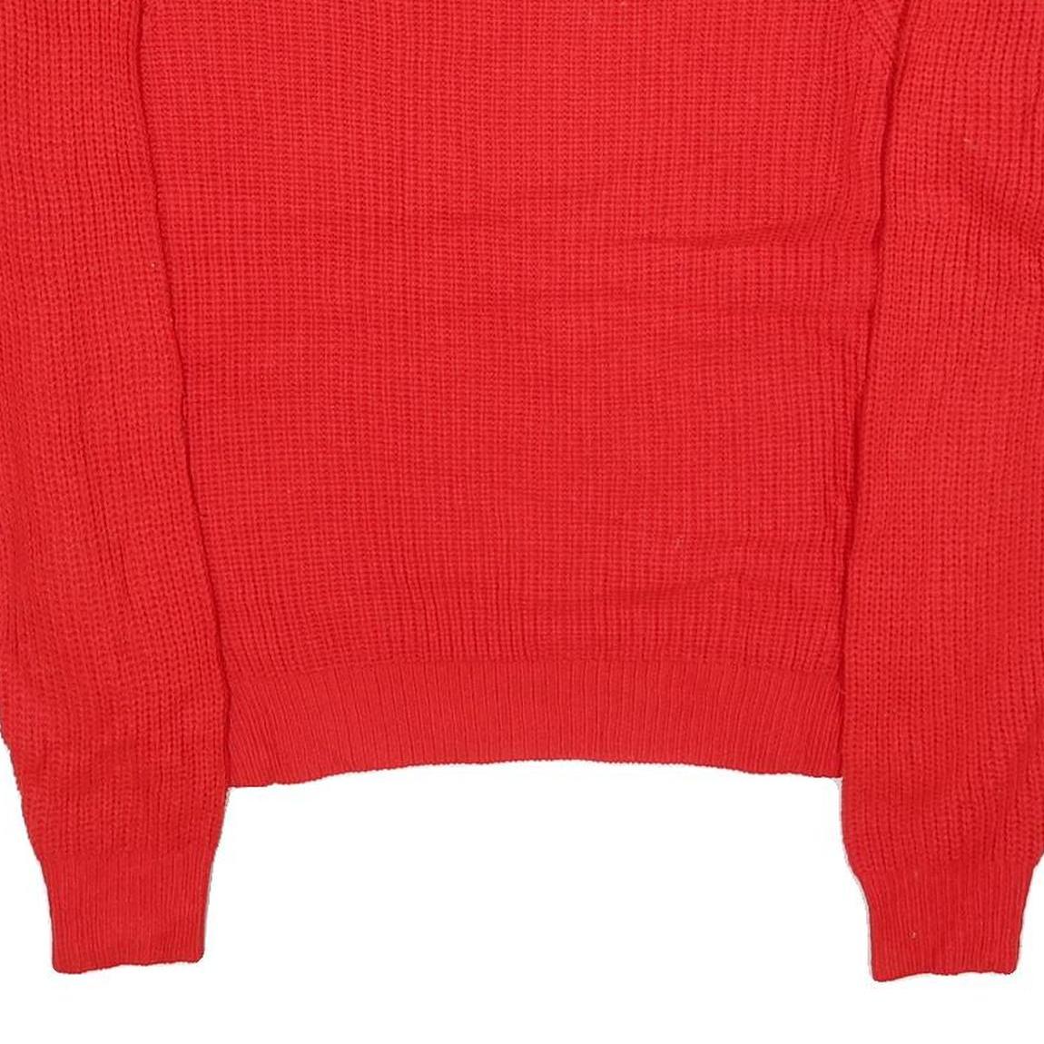 VAN HEUSEN Womens Red Plain Acrylic Crew Neck Basic Knit XL Jumper Soft