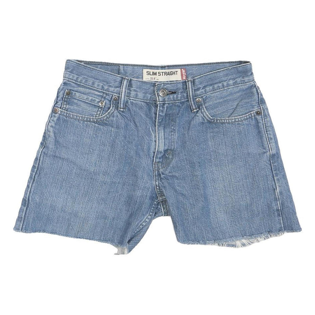 LEVI'S Womens Denim Blue Slim Straight Shorts M W30 Casual Cotton Blend