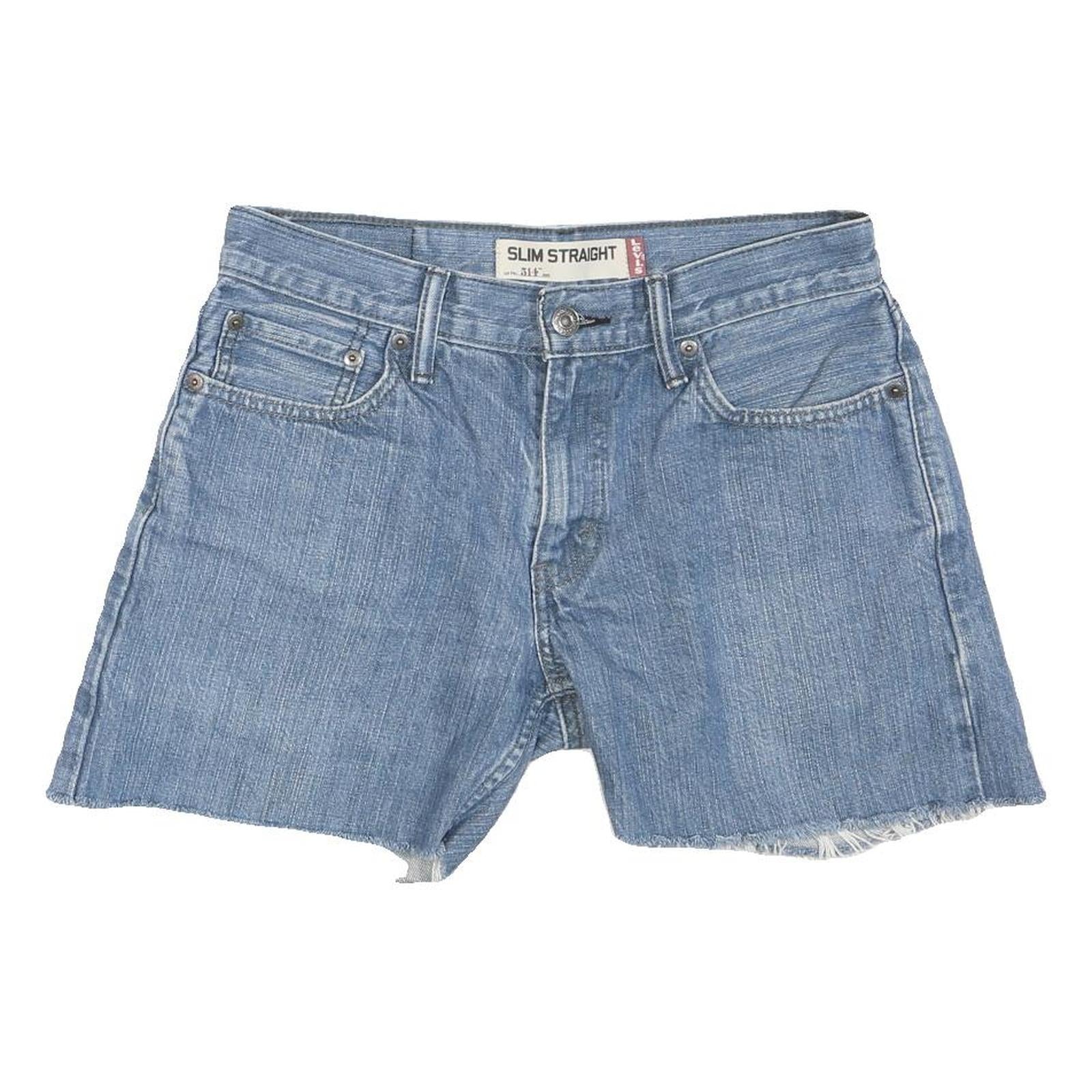 LEVI'S Womens Denim Blue Slim Straight Shorts M W30 Casual Cotton Blend