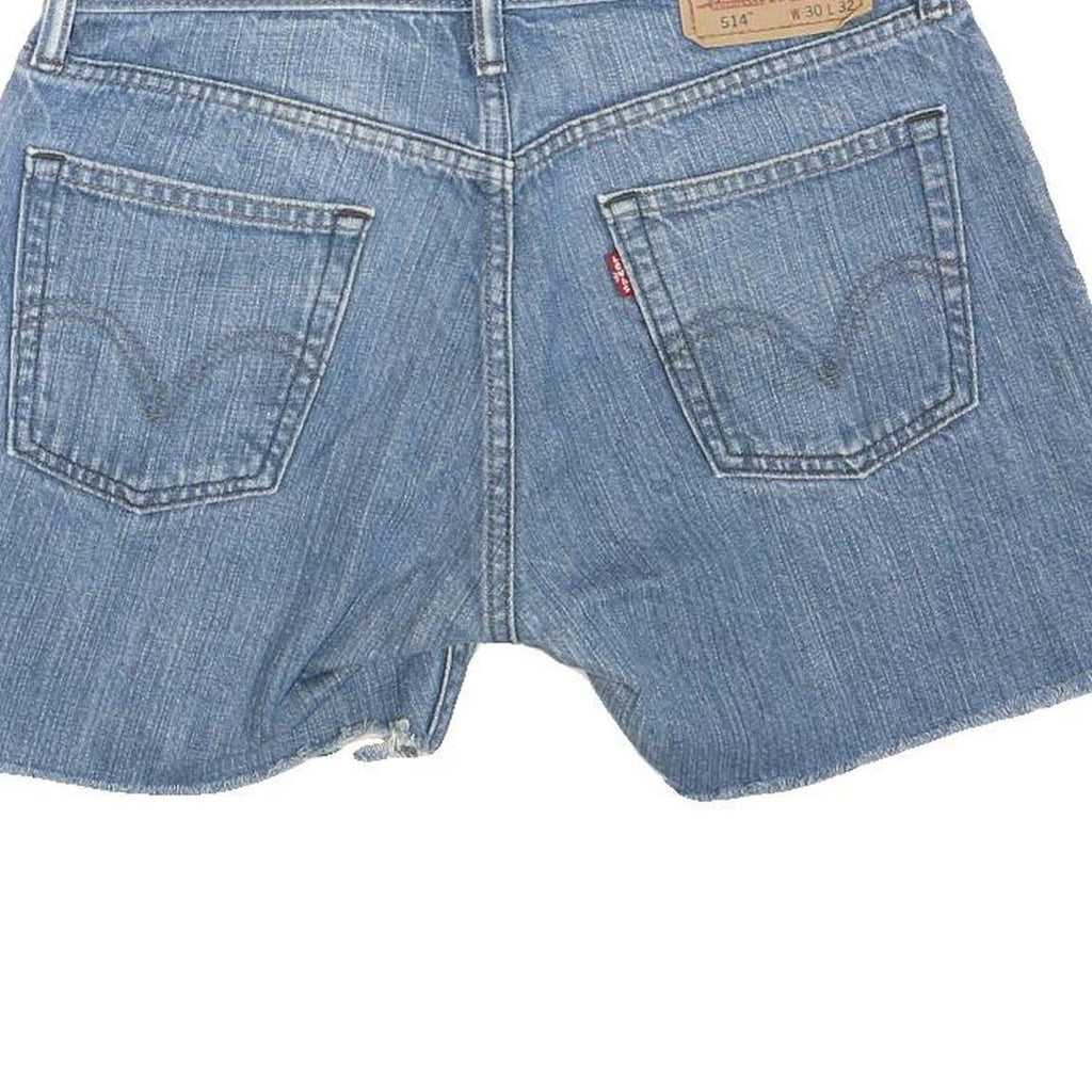 LEVI'S Womens Denim Blue Slim Straight Shorts M W30 Casual Cotton Blend