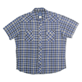 WRANGLER Mens Blue & White Checked Shirt XL Western Casual Cotton Blend