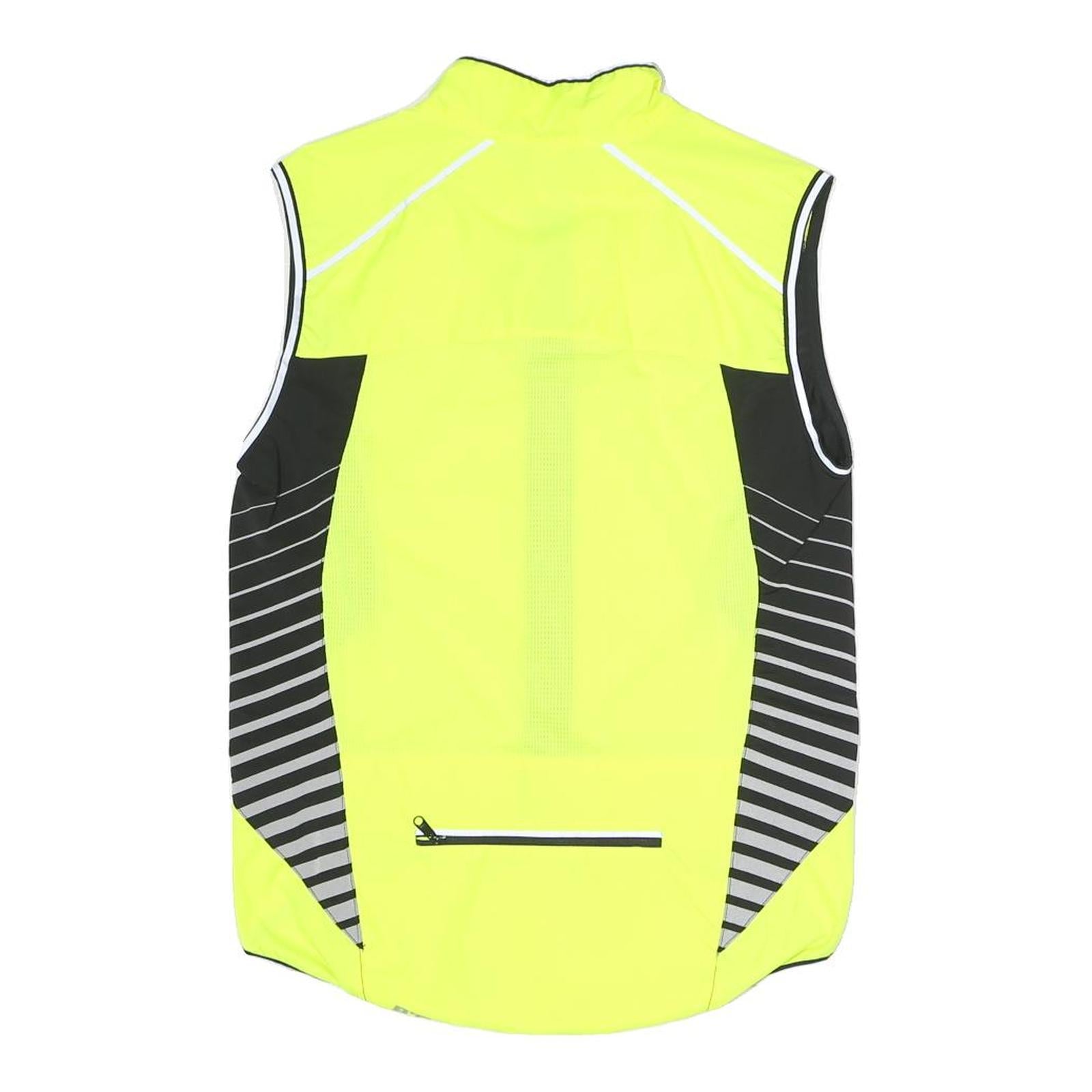 DECATHLON Mens Yellow & Black Cycling Gilet S Polyester Zip Reflective