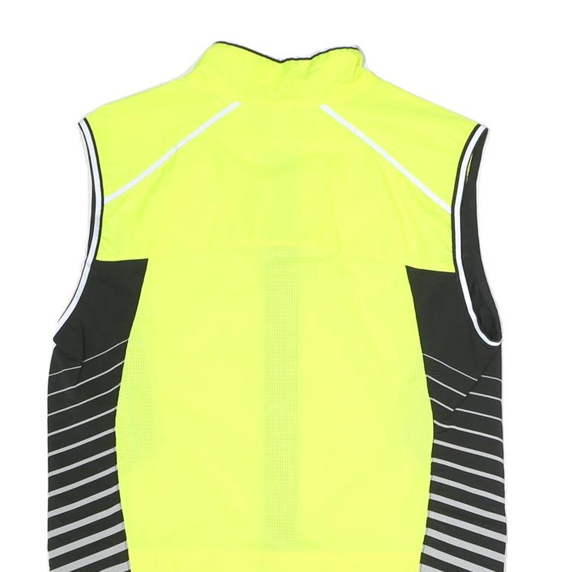 DECATHLON Mens Yellow & Black Cycling Gilet S Polyester Zip Reflective