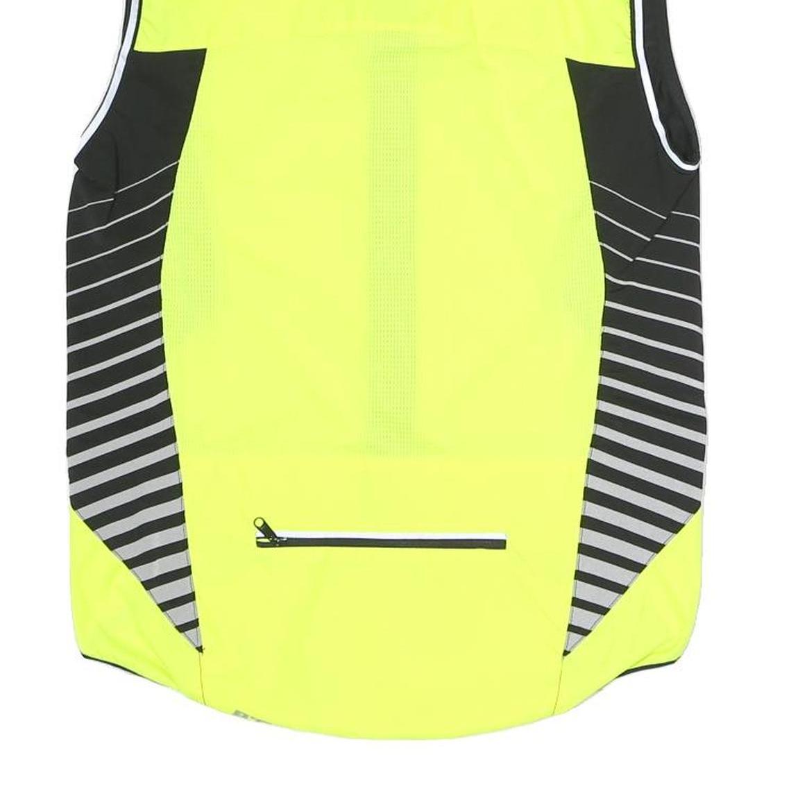DECATHLON Mens Yellow & Black Cycling Gilet S Polyester Zip Reflective