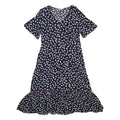 TOMMY JEANS Womens Navy Blue White Floral Day Woven Short Sleeve Knee Length M