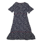 TOMMY JEANS Womens Navy Blue White Floral Day Woven Short Sleeve Knee Length M