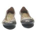 TODS Womens Ballet Flats Shoes Beige Gold Synthetic UK 6 Designer Casual