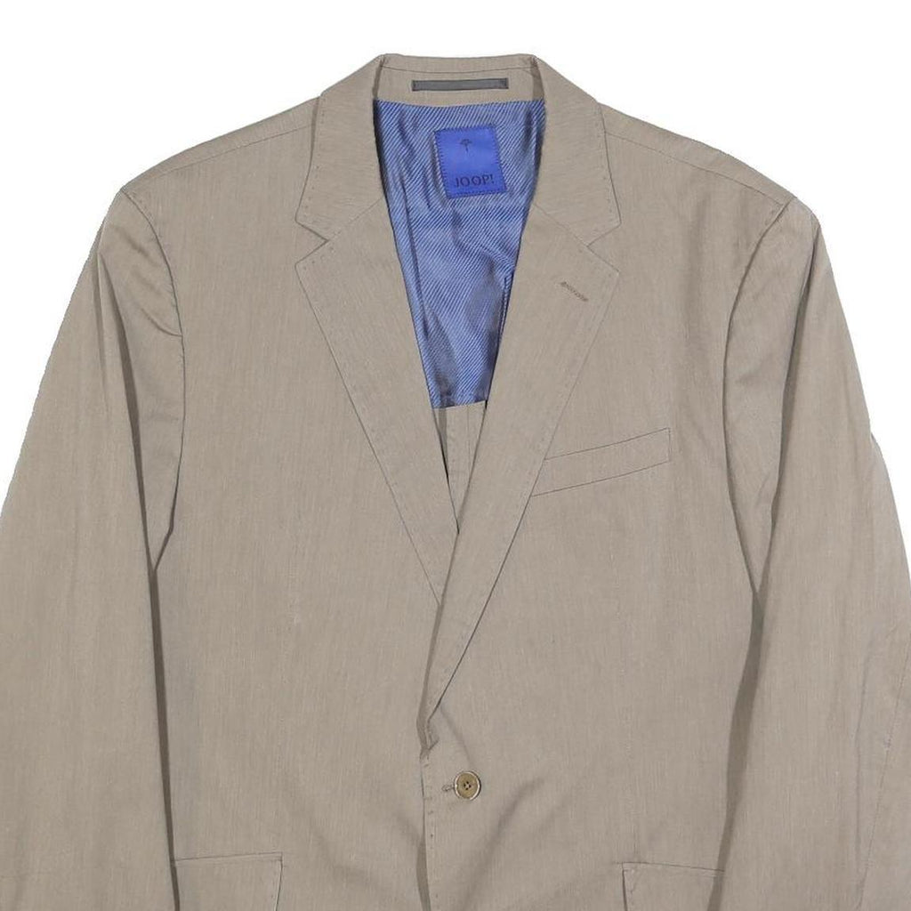 JOOP! Mens Beige Casual Jacket L Woven Button Closure Two Button Design