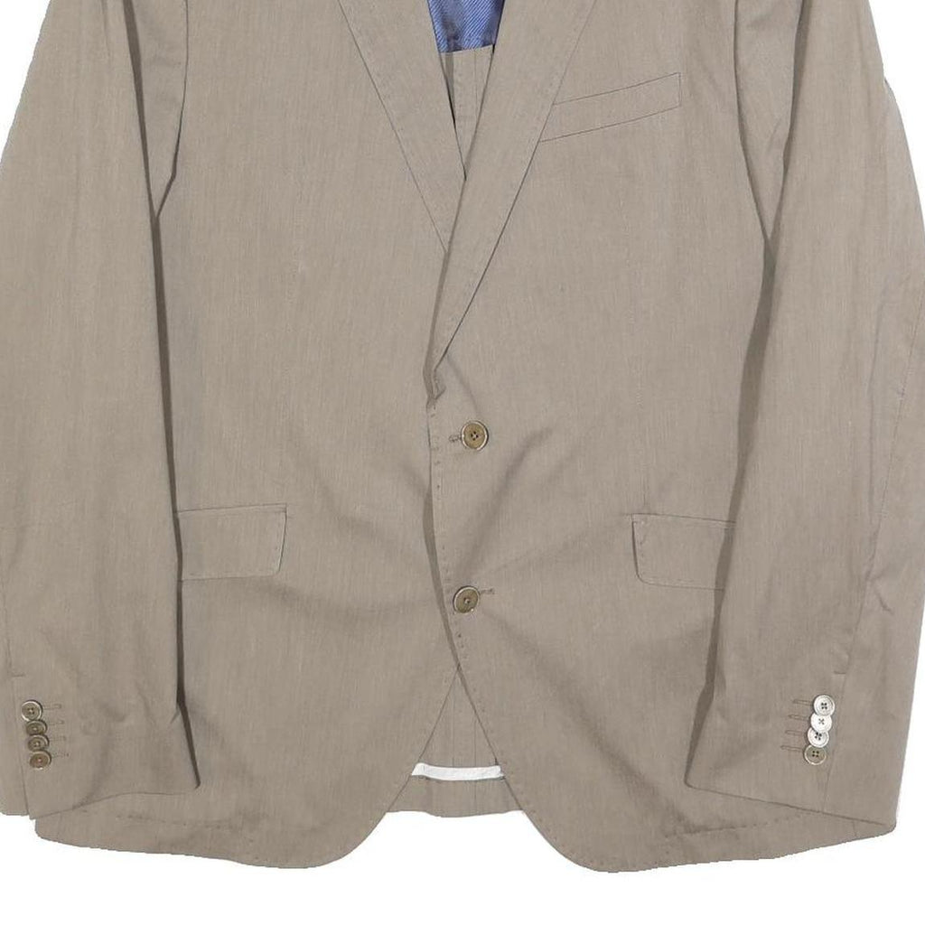 JOOP! Mens Beige Casual Jacket L Woven Button Closure Two Button Design