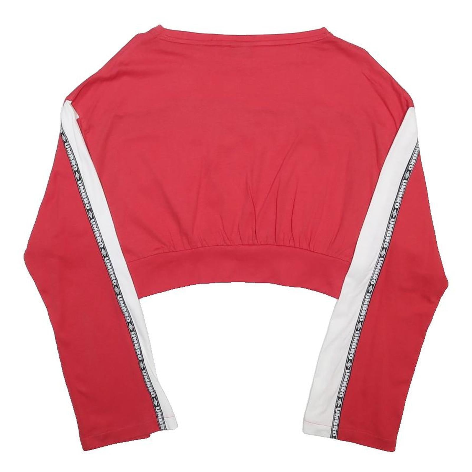 UMBRO Womens Red Black & White Modern T-Shirt M Long Sleeve Crew Neck Sportswear