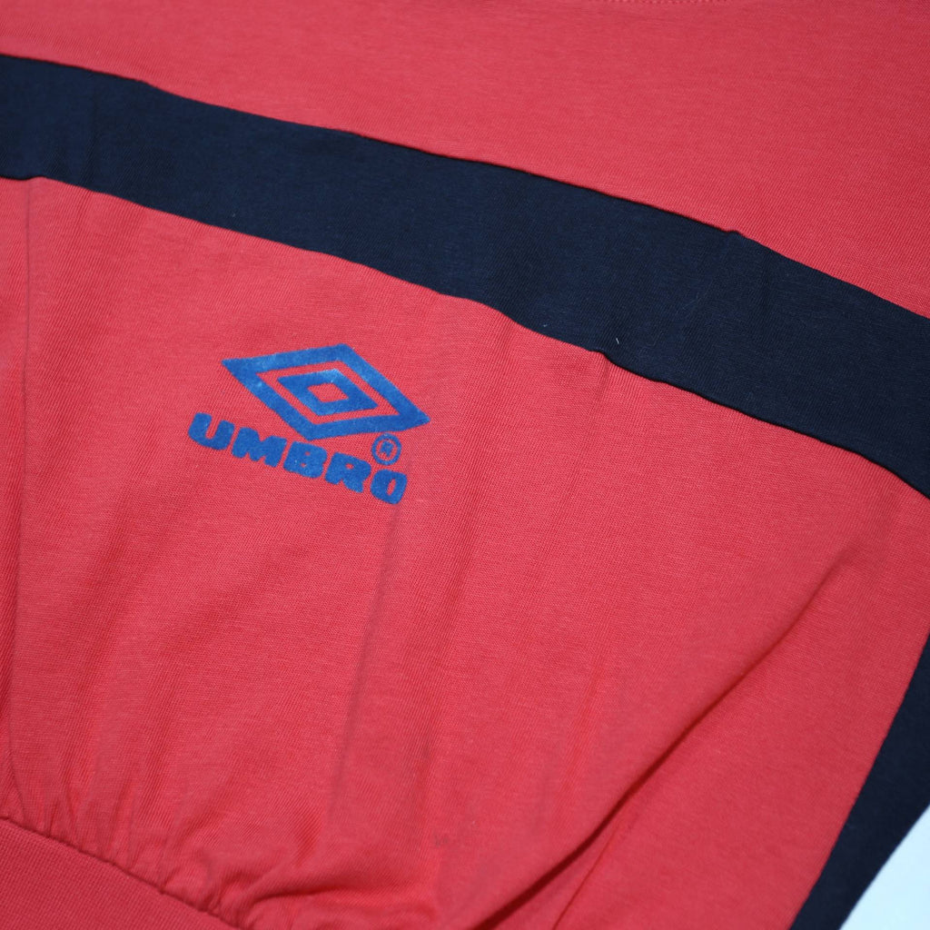 UMBRO Womens Red Black & White Modern T-Shirt M Long Sleeve Crew Neck Sportswear