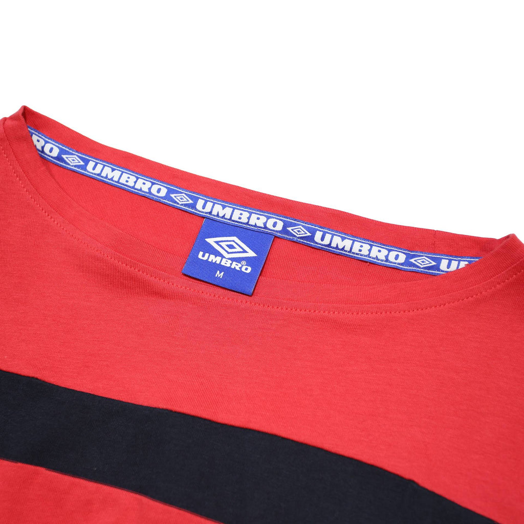 UMBRO Womens Red Black & White Modern T-Shirt M Long Sleeve Crew Neck Sportswear