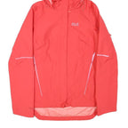JACK WOLFSKIN Womens Red Outdoor Jacket S Polyester Blend Waterproof Hooded Zip
