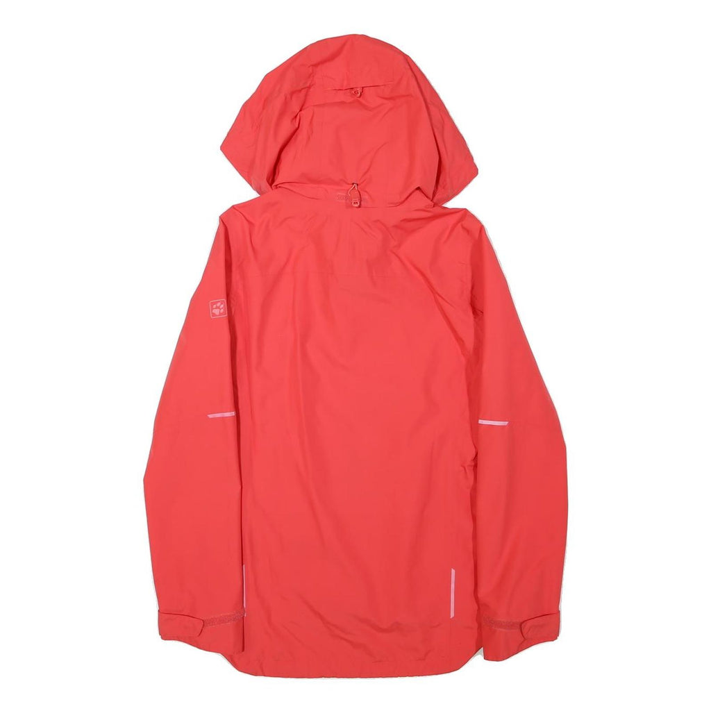 JACK WOLFSKIN Womens Red Outdoor Jacket S Polyester Blend Waterproof Hooded Zip