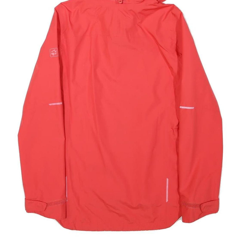 JACK WOLFSKIN Womens Red Outdoor Jacket S Polyester Blend Waterproof Hooded Zip