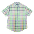 RALPH LAUREN Mens Green & Purple Check Cotton Shirt L Custom Fit Button Down