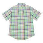 RALPH LAUREN Mens Green & Purple Check Cotton Shirt L Custom Fit Button Down