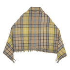 Womens Yellow Beige Check Jacket L Woven Classic Cropped Button Plain Casual