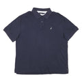 NAUTICA Mens Navy Blue Short Sleeve Plain XL Cotton Blend Polo Shirt Casual