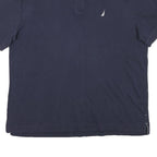 NAUTICA Mens Navy Blue Short Sleeve Plain XL Cotton Blend Polo Shirt Casual