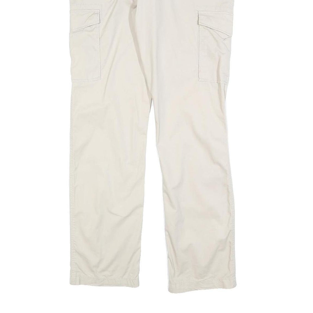 AUTHENTIC CASUAL WEAR Mens Cotton Blend Beige Regular Fit Cargo Trousers W36 L32