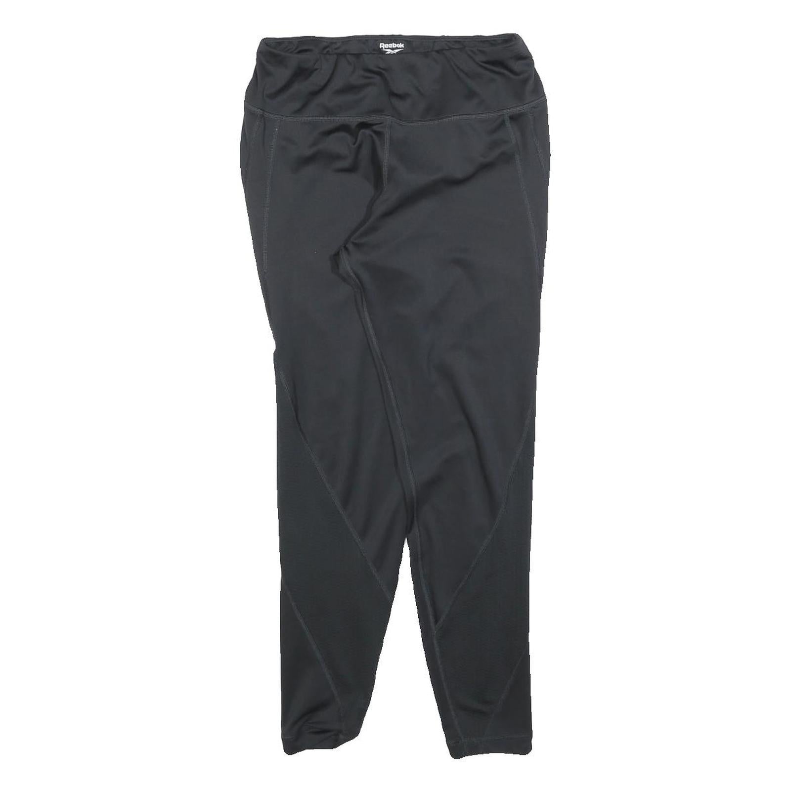 REEBOK Womens Joggers Black M W26 L27 Polyester Blend Slim Tapered Fit