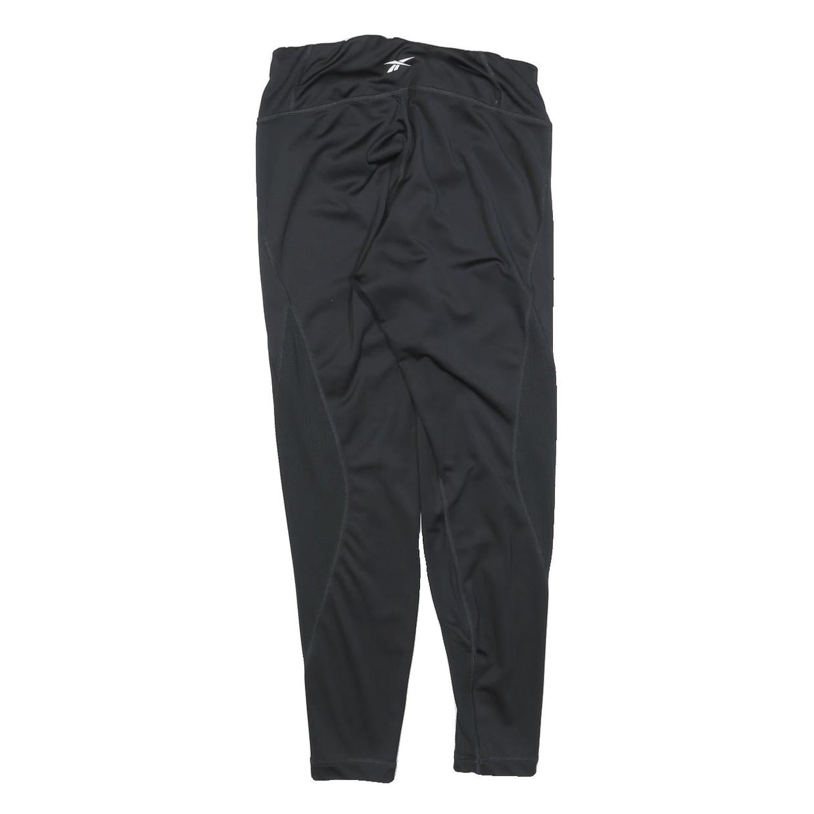 REEBOK Womens Joggers Black M W26 L27 Polyester Blend Slim Tapered Fit