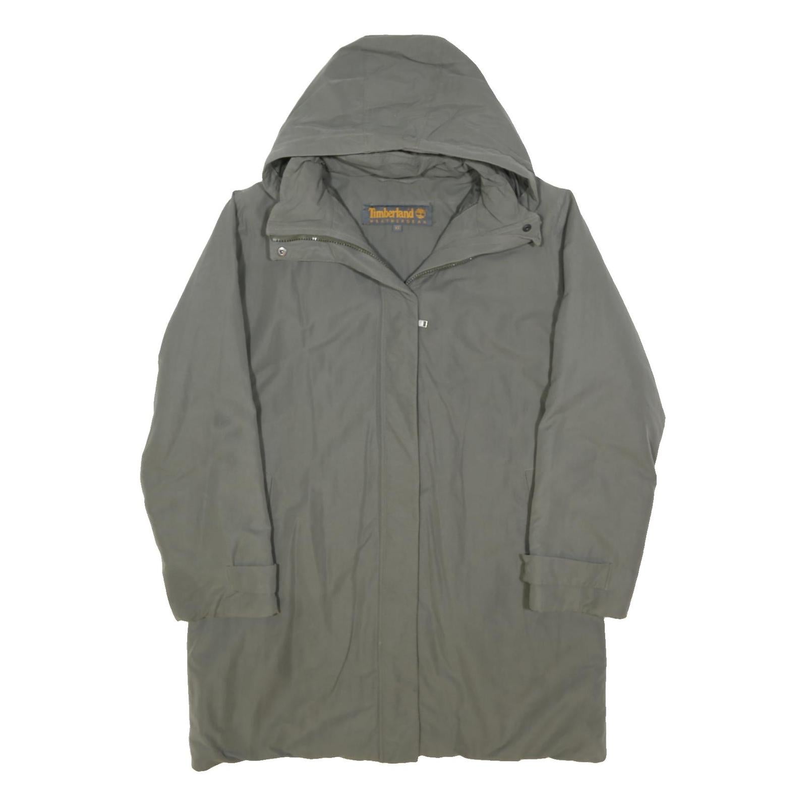 TIMBERLAND Mens Grey Cotton Blend Jacket XS Hooded Zip Casual Outdoor