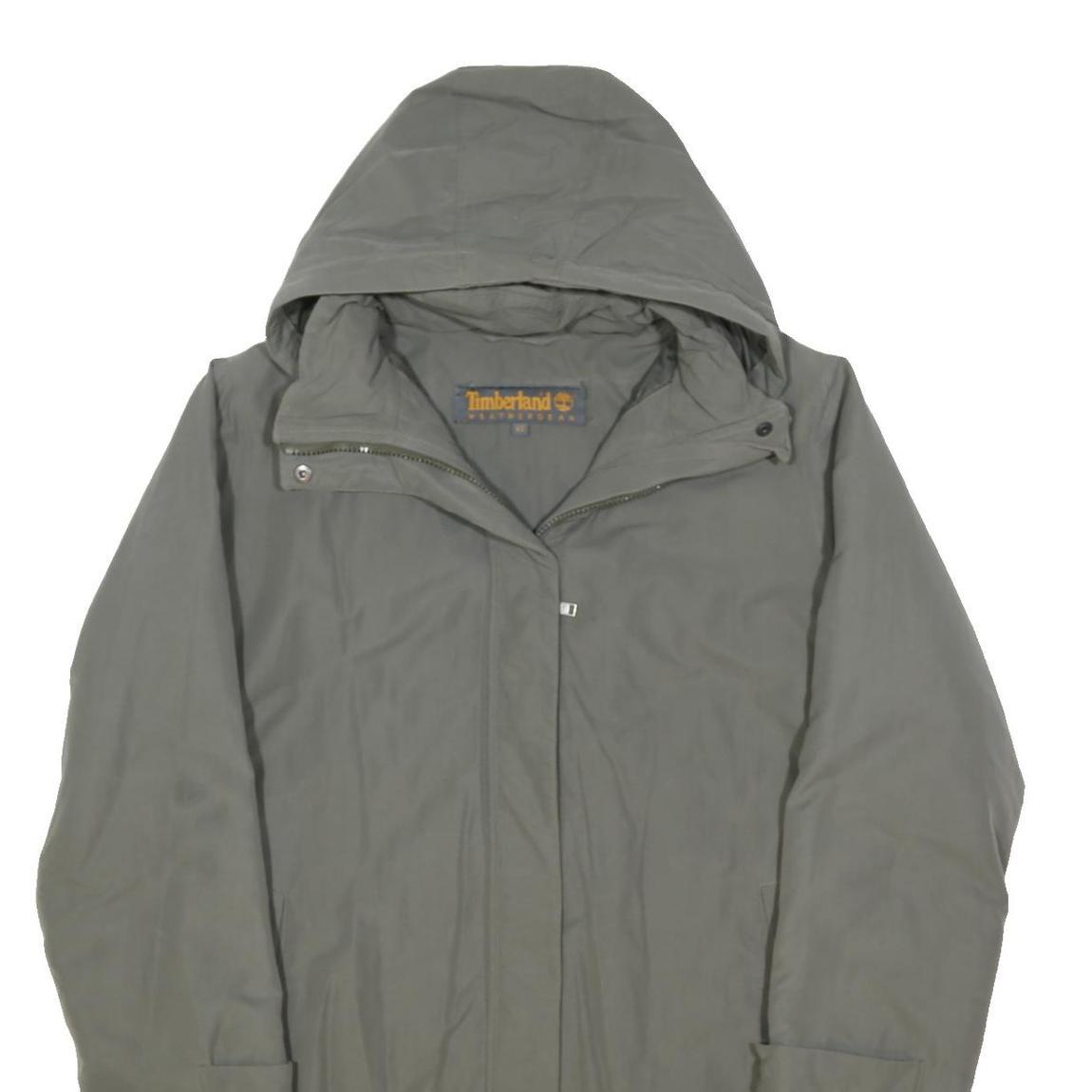 TIMBERLAND Mens Grey Cotton Blend Jacket XS Hooded Zip Casual Outdoor