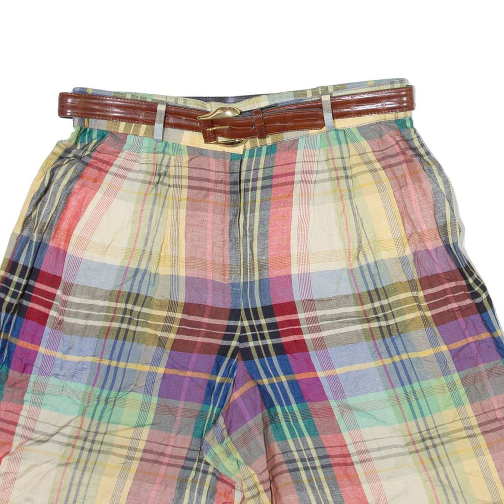 BIANCA Womens Casual Shorts Red Check M W32