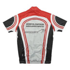 SHIMANO Mens Red & White Sports T-Shirt S Short Sleeve Zip Neck Cycling Jersey