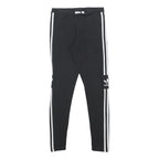 ADIDAS Womens Leggings Black & White Slim Tapered UK 10 W23 L25 Cotton Blend