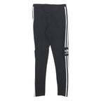 ADIDAS Womens Leggings Black & White Slim Tapered UK 10 W23 L25 Cotton Blend