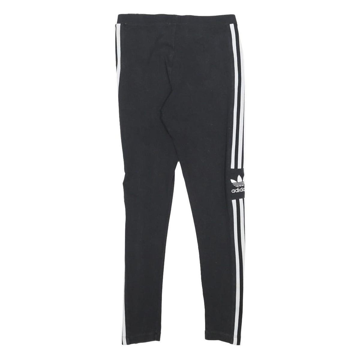 ADIDAS Womens Leggings Black & White Slim Tapered UK 10 W23 L25 Cotton Blend