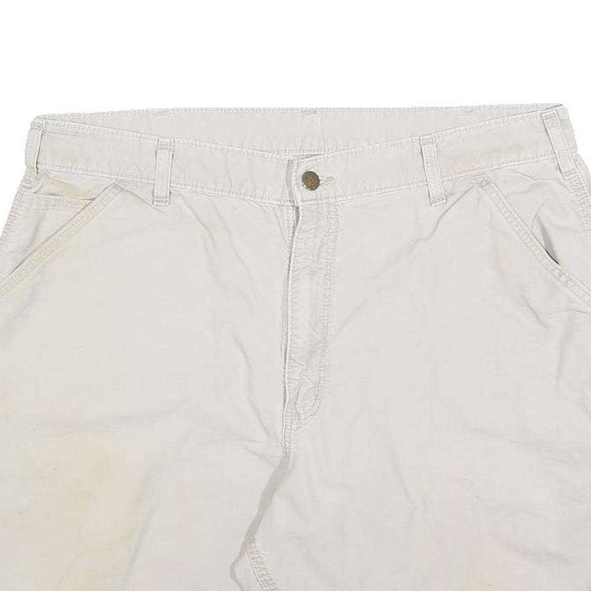 CARHARTT Mens White Casual Cotton Blend Shorts XL W38 Workwear Utility