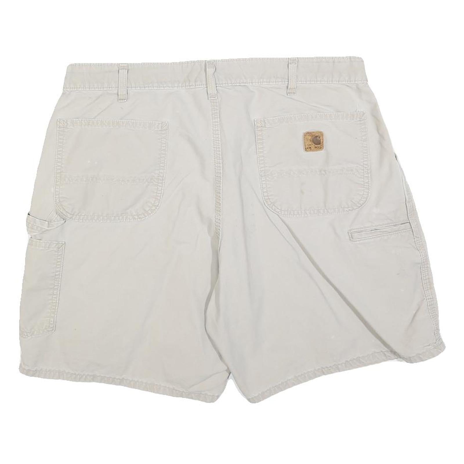 CARHARTT Mens White Casual Cotton Blend Shorts XL W38 Workwear Utility