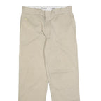 DICKIES Mens Regular Fit Beige Workwear Cotton Blend Trousers W32 L30 Zip