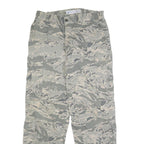 NIB/NCW Mens Cotton Blend Green Camouflage Regular Cargo Trousers W34 L31 Button