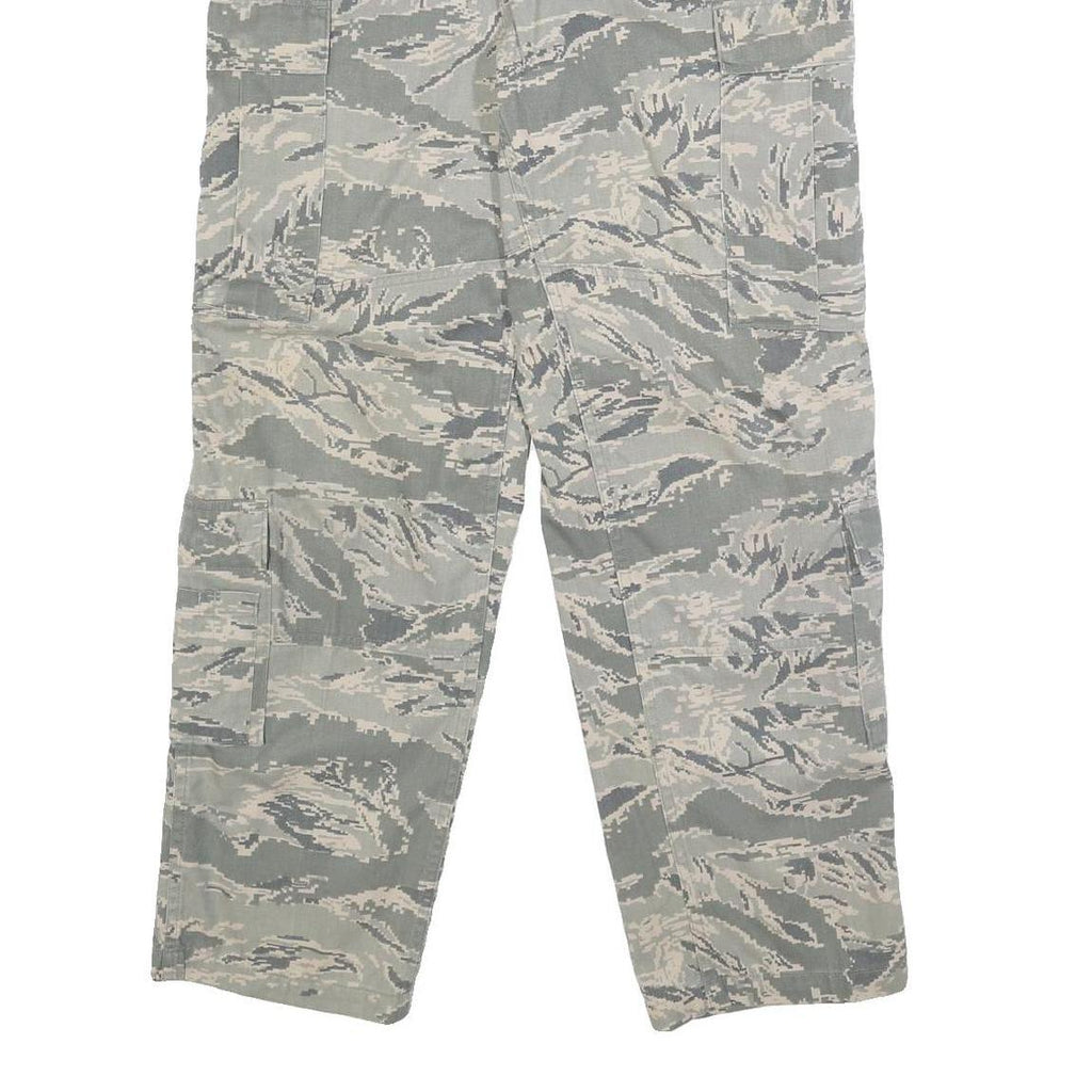 NIB/NCW Mens Cotton Blend Green Camouflage Regular Cargo Trousers W34 L31 Button