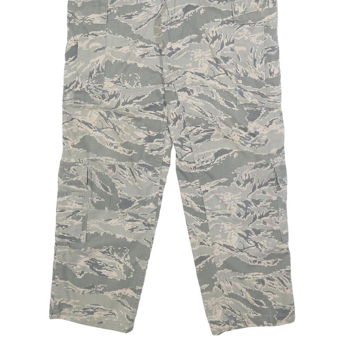 NIB/NCW Mens Cotton Blend Green Camouflage Regular Cargo Trousers W34 L31 Button