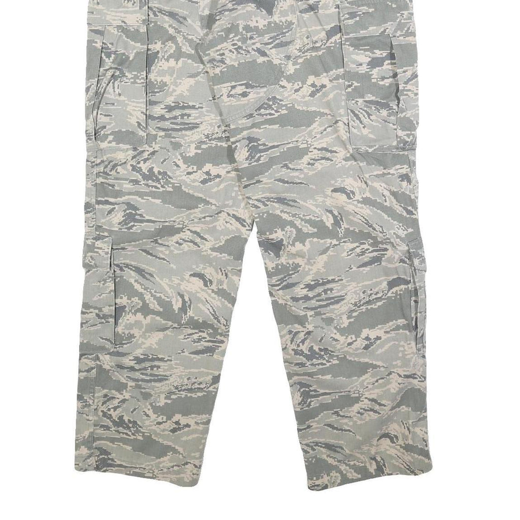 NIB/NCW Mens Cotton Blend Green Camouflage Regular Cargo Trousers W34 L31 Button