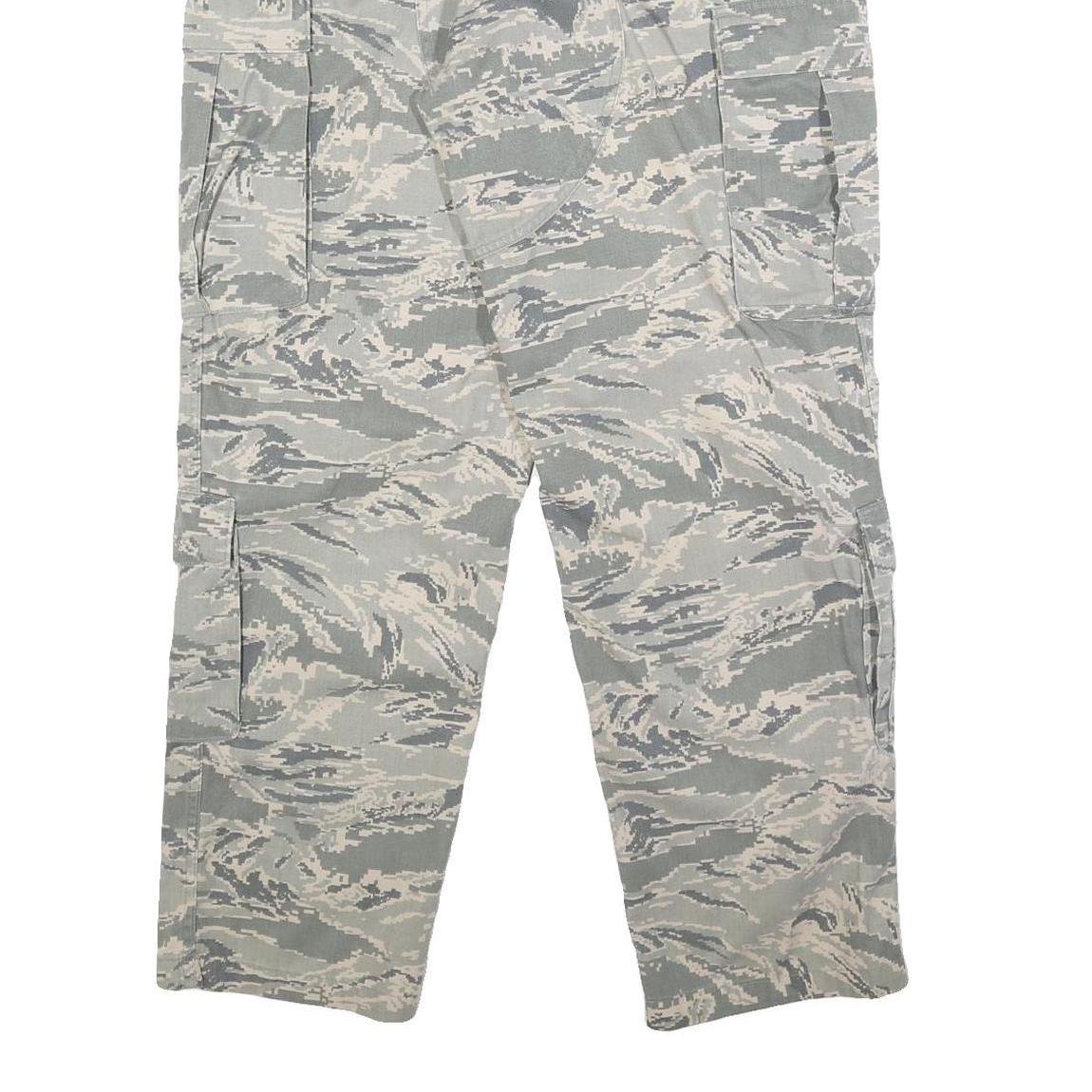 NIB/NCW Mens Cotton Blend Green Camouflage Regular Cargo Trousers W34 L31 Button