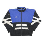 PRO TOUCH Mens Blue & Black Sports Jacket L Polyester Blend Zip Athletic Fit