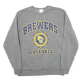 Mens Grey Brewers Baseball Crew Neck XL Cotton Blend Sweatshirt Sports