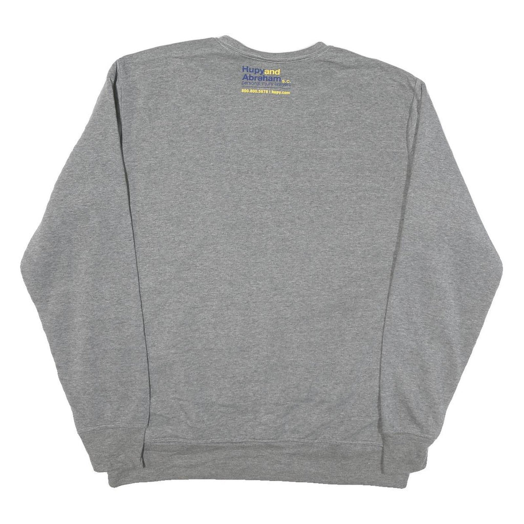 Mens Grey Brewers Baseball Crew Neck XL Cotton Blend Sweatshirt Sports