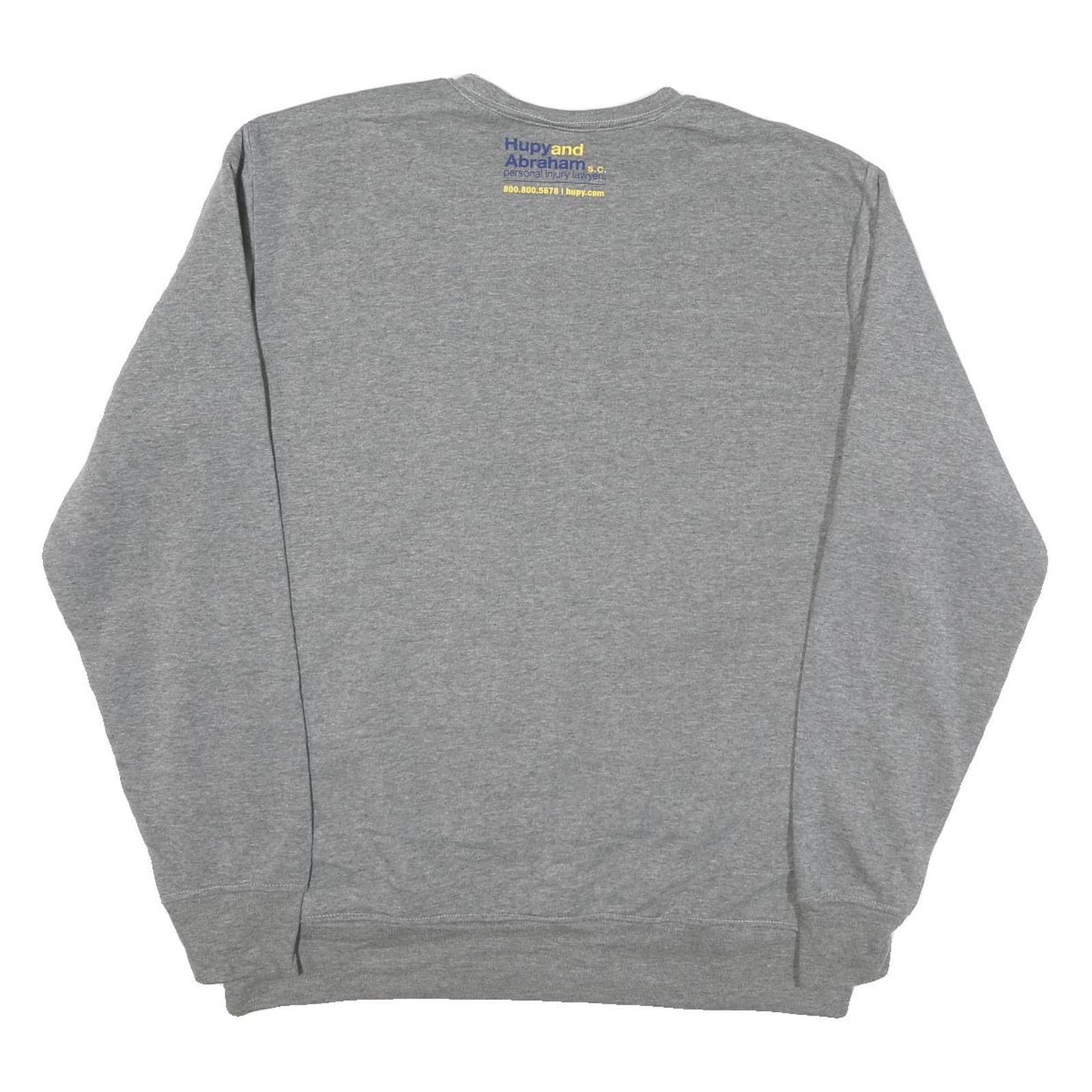 Mens Grey Brewers Baseball Crew Neck XL Cotton Blend Sweatshirt Sports