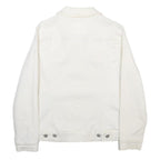 LEVI'S Womens White Cotton Blend Denim Jacket M Button Closure Classic Design