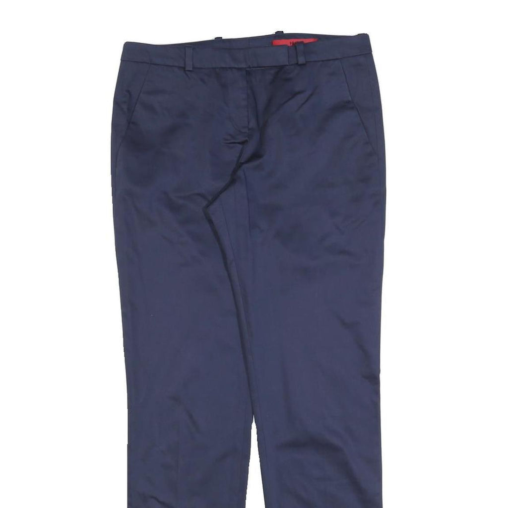 HUGO BOSS Womens Navy Blue Slim Zip Trousers W28 L30 Tailored Classic Fit