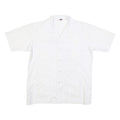 ROMANI Mens White Cotton Blend Short Sleeve Shirt L Embroidered Casual